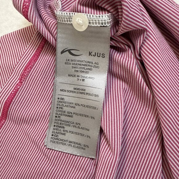 KJUS Golf Soren Polo Performance Stretch Shirt Mens 54 XL Red Striped UPF - Picture 7 of 11